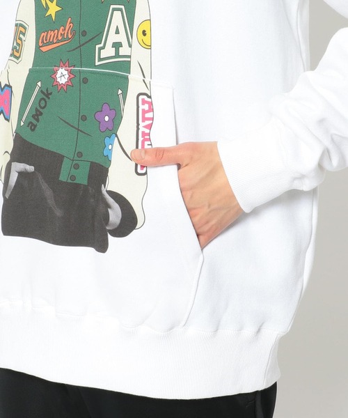 amok（アモク）の「【別注】amok /アモク/COLLEGE GIRL PK（パーカー・メンズ・ブラック/ブルー/ホワイト・MEDIUM/LARGE）」の11枚目の写真