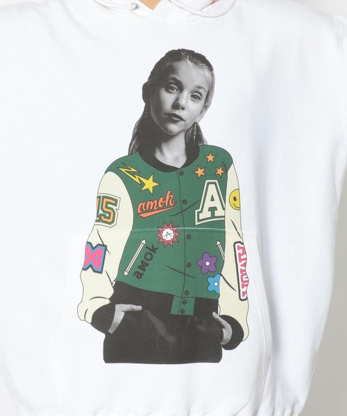 amok（アモク）の「【別注】amok /アモク/COLLEGE GIRL PK（パーカー・メンズ・ブラック/ブルー/ホワイト・MEDIUM/LARGE）」の13枚目の写真