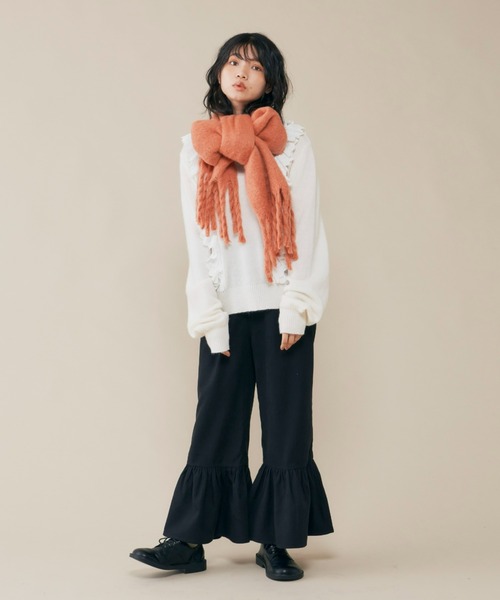 MERLOT(メルロー)の「裾フリルパンツ(その他パンツ・レディース・ブラック/ナチュラル・FREE)」の5枚目の写真