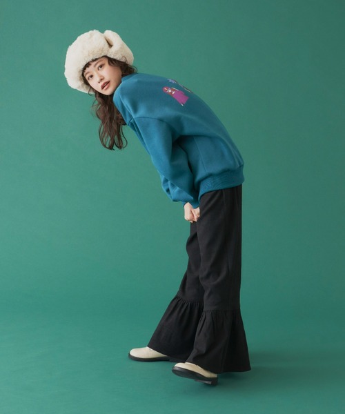 MERLOT(メルロー)の「裾フリルパンツ(その他パンツ・レディース・ブラック/ナチュラル・FREE)」の6枚目の写真