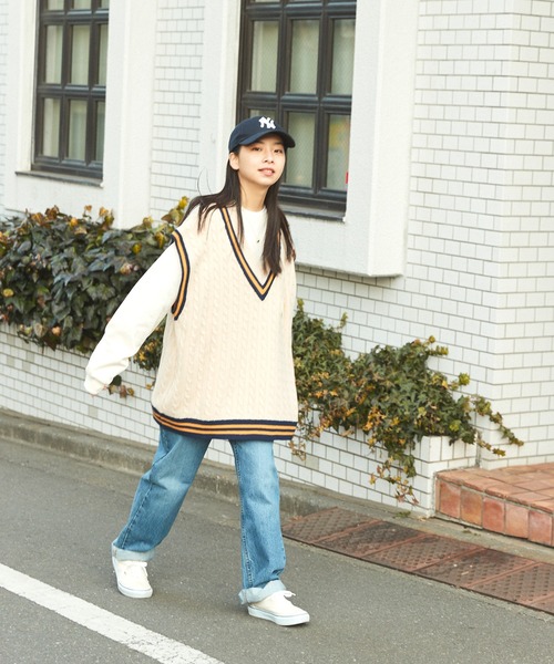 SPOC STORE（スポックストア）の「【SPOC STORE】配色チルデンニットベスト（ベスト・メンズ・ネイビー/グリーン/アイボリー・M/L）」の9枚目の写真