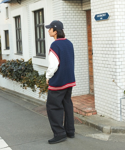 SPOC STORE（スポックストア）の「【SPOC STORE】配色チルデンニットベスト（ベスト・メンズ・ネイビー/グリーン/アイボリー・M/L）」の20枚目の写真