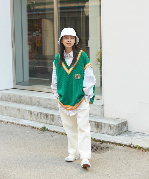 SPOC STORE（スポックストア）の「【SPOC STORE】配色チルデンニットベスト（ベスト・メンズ・ネイビー/グリーン/アイボリー・M/L）」の18枚目の写真