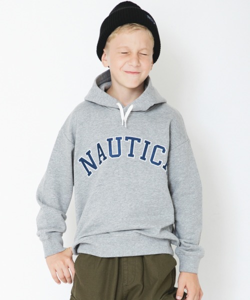 NAUTICA（ノーティカ）の「【NAUTICA/ノーティカ】アップリケロゴ裏毛パーカー（パーカー・キッズ・レッド/ダークグリーン/杢グレー/ネイビー/アイボリー・130/140/150/120）」の2枚目の写真