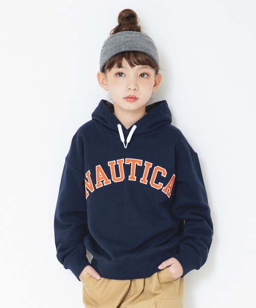 NAUTICA（ノーティカ）の「【NAUTICA/ノーティカ】アップリケロゴ裏毛パーカー（パーカー・キッズ・レッド/ダークグリーン/杢グレー/ネイビー/アイボリー・130/140/150/120）」の4枚目の写真