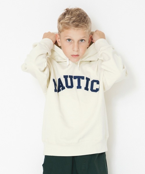 NAUTICA（ノーティカ）の「【NAUTICA/ノーティカ】アップリケロゴ裏毛パーカー（パーカー・キッズ・レッド/ダークグリーン/杢グレー/ネイビー/アイボリー・130/140/150/120）」の6枚目の写真