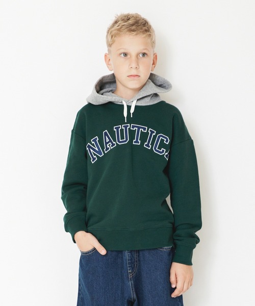 NAUTICA（ノーティカ）の「【NAUTICA/ノーティカ】アップリケロゴ裏毛パーカー（パーカー・キッズ・レッド/ダークグリーン/杢グレー/ネイビー/アイボリー・130/140/150/120）」の18枚目の写真