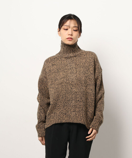 GARAGE OF GOOD CLOTHING（ガレージオブグッドクロージング）の「ミックスタートルニットプルオーバー＊（ニット/セーター・レディース・ブラック/マスタード/グリーン・FREE）」の6枚目の写真