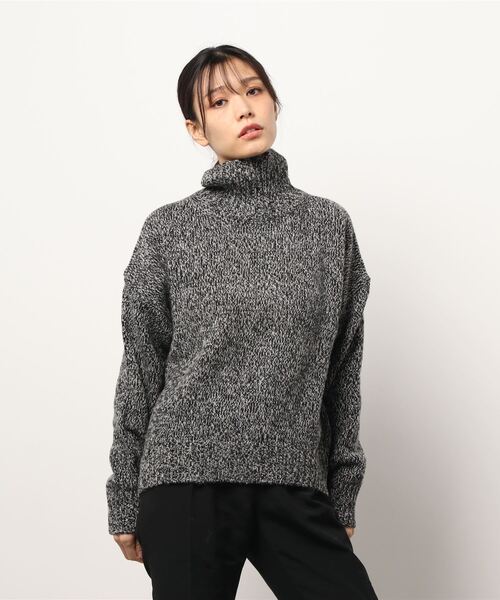 GARAGE OF GOOD CLOTHING（ガレージオブグッドクロージング）の「ミックスタートルニットプルオーバー＊（ニット/セーター・レディース・ブラック/マスタード/グリーン・FREE）」の8枚目の写真