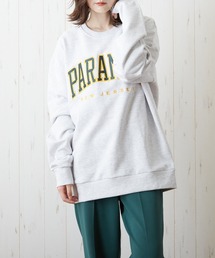 【CHICHI】PARAMUS MINNESOTA LOGO / パラマス ミネソタ アーチロゴ 配色刺繍 クルーネック スウェット(BEY)