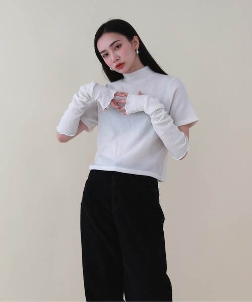MARNI❣️アームウォーマー ダークグレー リブニット 楽天市場】Riff [2点セット] アームウォーマー付きニット