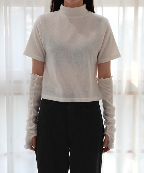 MARNI❣️アームウォーマー ダークグレー リブニット Chico（チコ）の「【2022AW】リブアームウォーマーハイネック