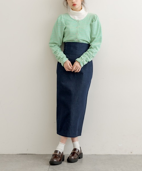 OLIVE des OLIVE（オリーブデオリーブ）の「メロウリブタートル（Tシャツ/カットソー・レディース・ブラック/オフホワイト・FREE）」の11枚目の写真