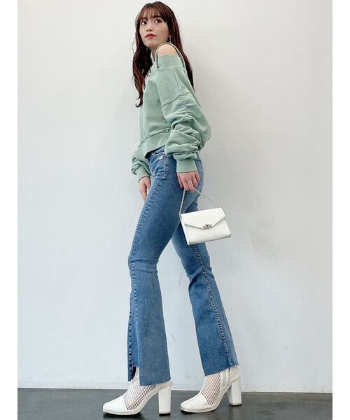 GYDA（ジェイダ）の「スクエアメッシュ ショートブーツ（ブーツ・レディース・オフホワイト/ブラック・SMALL/MEDIUM/LARGE）」の9枚目の写真