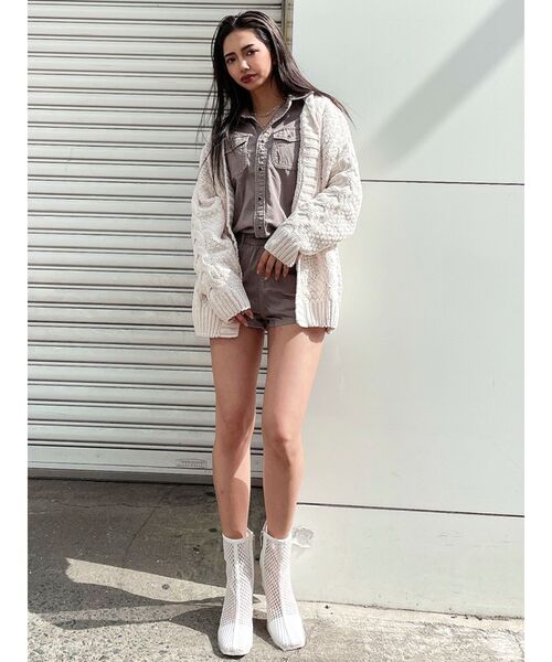 GYDA（ジェイダ）の「スクエアメッシュ ショートブーツ（ブーツ・レディース・オフホワイト/ブラック・SMALL/MEDIUM/LARGE）」の10枚目の写真