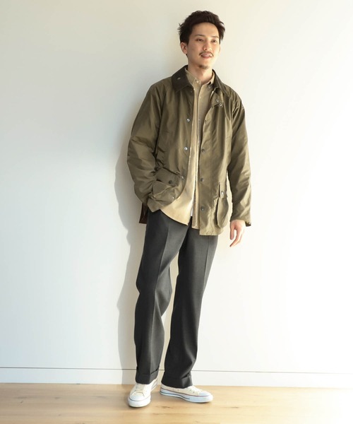 Barbour（バブアー）の「Barbour × BEAMS F / 別注 BEDALE SL シェイプメモリー ジャケット（ブルゾン・メンズ・セージグリーン/ブラック・40/38/34/36/42）」の21枚目の写真