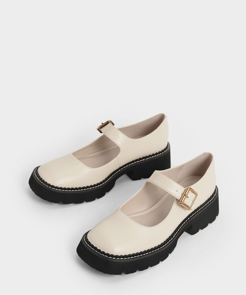 CHARLES & KEITH(チャールズ & キース)の「メタリックバックル メリージェーンシューズ / Metallic Buckle Mary Jane Shoes(パンプス・レディース・ブラック/オフホワイト/ライトブラウン/マルチ・22.5cm/23cm/23.5cm/24.5cm/25cm/25.5cm)」の6枚目の写真