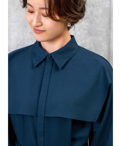 STYLE DELI(スタイルデリ)の「胸元フラップベルト付きワンピース(ワンピース・レディース・ブルー系その他/バーガンディー・01/02)」の13枚目の写真