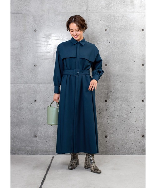 STYLE DELI(スタイルデリ)の「胸元フラップベルト付きワンピース(ワンピース・レディース・ブルー系その他/バーガンディー・01/02)」の14枚目の写真