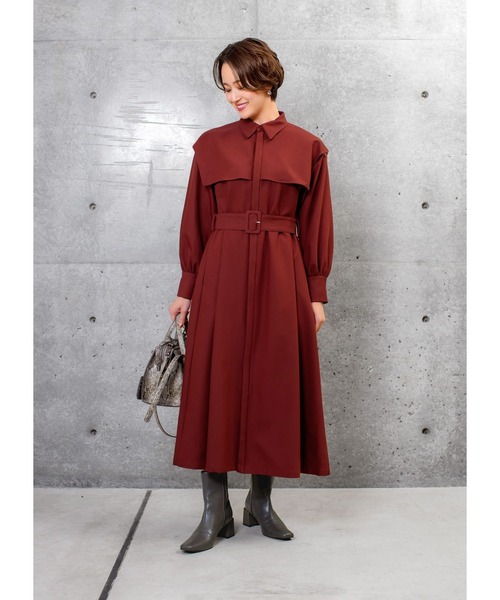 STYLE DELI(スタイルデリ)の「胸元フラップベルト付きワンピース(ワンピース・レディース・ブルー系その他/バーガンディー・01/02)」の17枚目の写真