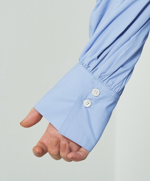 Lui's（ルイス）の「ストライプドッキングオーバーシャツ（シャツ/ブラウス・レディース・サックスブルー/ホワイト・FREE）」の11枚目の写真