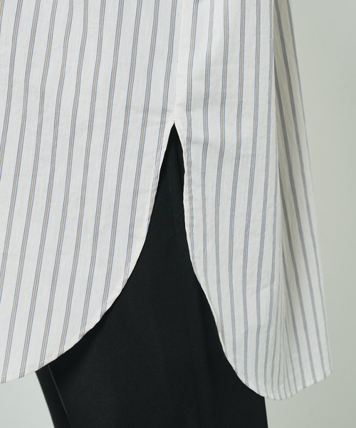 Lui's（ルイス）の「ストライプドッキングオーバーシャツ（シャツ/ブラウス・レディース・サックスブルー/ホワイト・FREE）」の12枚目の写真