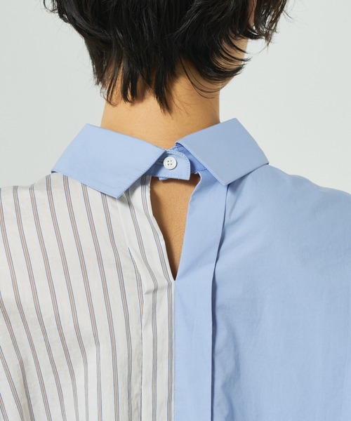 Lui's（ルイス）の「ストライプドッキングオーバーシャツ（シャツ/ブラウス・レディース・サックスブルー/ホワイト・FREE）」の14枚目の写真