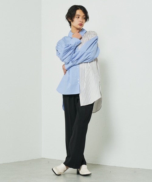 Lui's（ルイス）の「ストライプドッキングオーバーシャツ（シャツ/ブラウス・レディース・サックスブルー/ホワイト・FREE）」の16枚目の写真