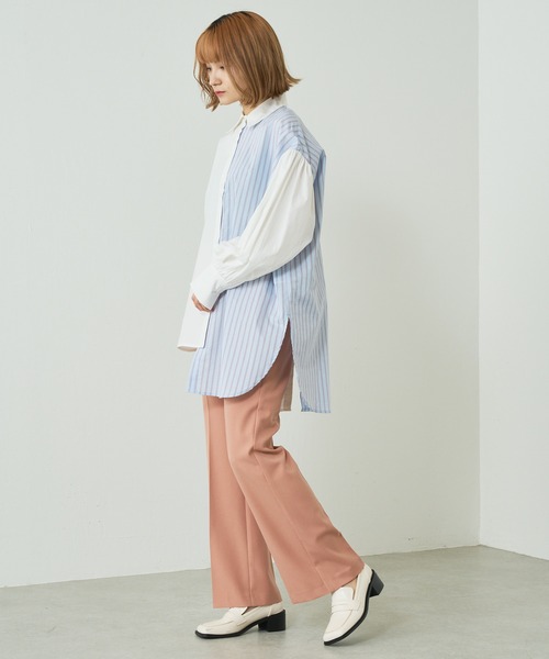 Lui's（ルイス）の「ストライプドッキングオーバーシャツ（シャツ/ブラウス・レディース・サックスブルー/ホワイト・FREE）」の22枚目の写真