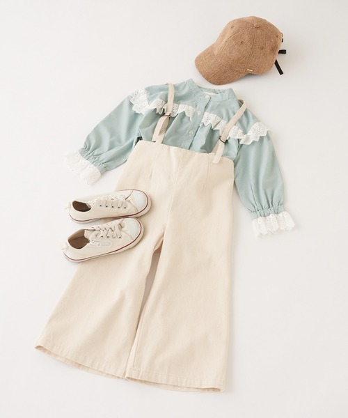 CIAOPANIC TYPY(チャオパニックティピー)の「【KIDS】レースドッキングストライプブラウス(シャツ/ブラウス・キッズ・サックスブルー/グリーン・SMALL/MEDIUM/LARGE/X-LARGE/XX-LARGE)」の8枚目の写真