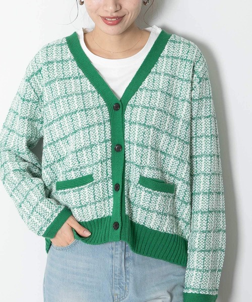 URBAN RESEARCH Sonny Label（アーバンリサーチサニーレーベル）の「『WEB限定』ツイードニットカーディガン（カーディガン/ボレロ・レディース・グリーン/ブラック/ベージュ・FREE）」の16枚目の写真