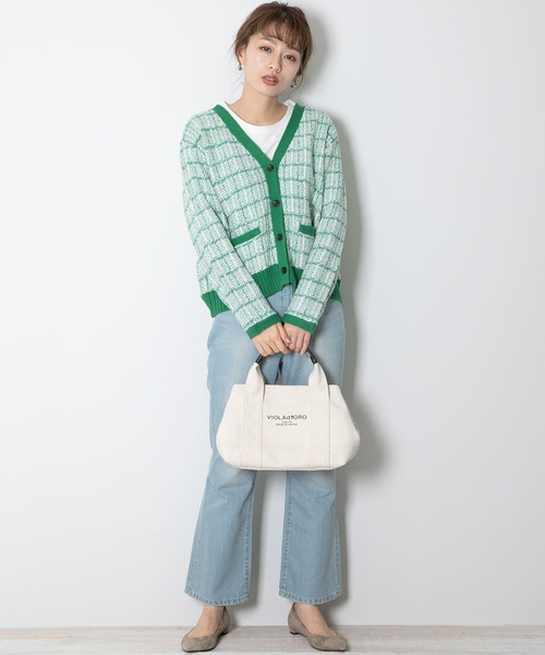 URBAN RESEARCH Sonny Label（アーバンリサーチサニーレーベル）の「『WEB限定』ツイードニットカーディガン（カーディガン/ボレロ・レディース・グリーン/ブラック/ベージュ・FREE）」の19枚目の写真