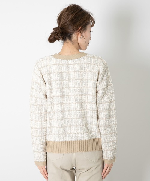 URBAN RESEARCH Sonny Label（アーバンリサーチサニーレーベル）の「『WEB限定』ツイードニットカーディガン（カーディガン/ボレロ・レディース・グリーン/ブラック/ベージュ・FREE）」の22枚目の写真