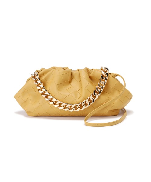 NATURAL BEAUTY BASIC(ナチュラルビューティーベーシック)の「メッシュエンボスチェーンクラッチ(クラッチバッグ・レディース・ホワイト/イエロー・フリ-)」の8枚目の写真