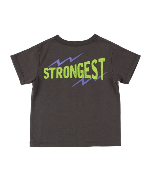 DILASH（ディラッシュ）の「接触冷感恐竜プリントTシャツ（Tシャツ/カットソー・キッズ・アイボリー/チャコール・90/100/110/120/80/130/140）」の4枚目の写真