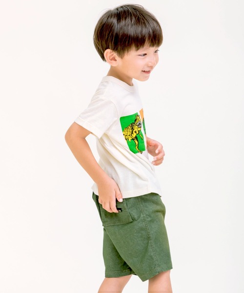 DILASH（ディラッシュ）の「接触冷感恐竜プリントTシャツ（Tシャツ/カットソー・キッズ・アイボリー/チャコール・90/100/110/120/80/130/140）」の6枚目の写真