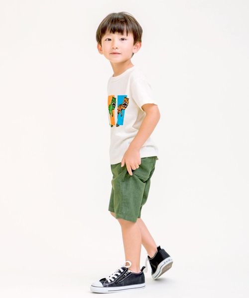 DILASH（ディラッシュ）の「接触冷感恐竜プリントTシャツ（Tシャツ/カットソー・キッズ・アイボリー/チャコール・90/100/110/120/80/130/140）」の7枚目の写真