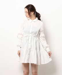 ANDGEEBEE | ギャザーシャツワンピ(シャツワンピース)