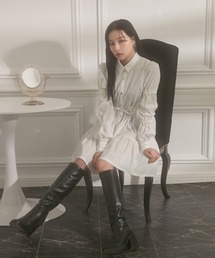 ANDGEEBEE | ギャザーシャツワンピ(シャツワンピース)