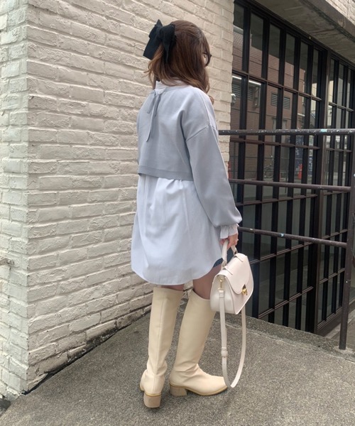 OLIVE des OLIVE（オリーブデオリーブ）の「【WEB限定】ニット×チュニックシャツset（Tシャツ/カットソー・レディース・ライトグレー/オフホワイト/ピンク・FREE）」の17枚目の写真