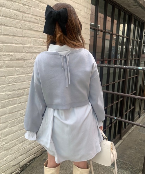 OLIVE des OLIVE（オリーブデオリーブ）の「【WEB限定】ニット×チュニックシャツset（Tシャツ/カットソー・レディース・ライトグレー/オフホワイト/ピンク・FREE）」の21枚目の写真