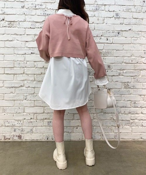 OLIVE des OLIVE（オリーブデオリーブ）の「【WEB限定】ニット×チュニックシャツset（Tシャツ/カットソー・レディース・ライトグレー/オフホワイト/ピンク・FREE）」の13枚目の写真