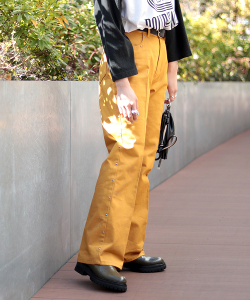 JOINT WORKS(ジョイントワークス)の「J-スタッズフレアパンツ(その他パンツ・レディース・ネイビー/カーキ/マスタード・SMALL/MEDIUM)」の15枚目の写真
