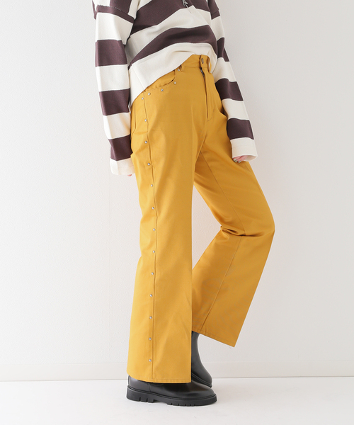 JOINT WORKS(ジョイントワークス)の「J-スタッズフレアパンツ(その他パンツ・レディース・ネイビー/カーキ/マスタード・SMALL/MEDIUM)」の8枚目の写真