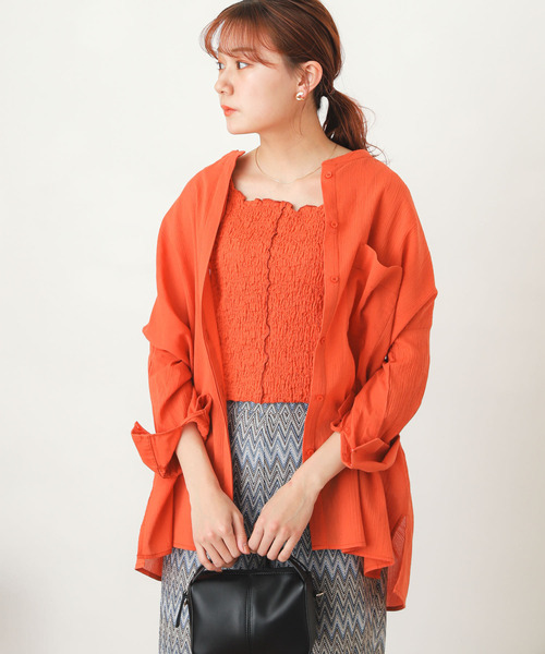 SENSE OF PLACE by URBAN RESEARCH（センスオブプレイスバイアーバンリサーチ）の「メロースクエアネックタンクトップ（タンクトップ・レディース・ブラック/カーキ/オレンジ/アイボリー/グリーン・ONE）」の16枚目の写真