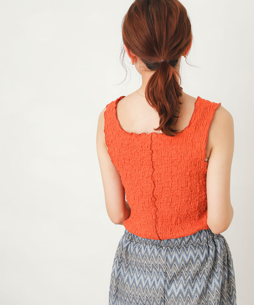 SENSE OF PLACE by URBAN RESEARCH（センスオブプレイスバイアーバンリサーチ）の「メロースクエアネックタンクトップ（タンクトップ・レディース・ブラック/カーキ/オレンジ/アイボリー/グリーン・ONE）」の19枚目の写真