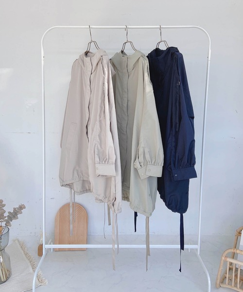 AS KNOW AS plus（アズノゥアズプラス）の「●サイド釦ミリタリーコート（ミリタリージャケット・レディース・ネイビー/カーキ/グレイッシュベージュ・FREE）」の10枚目の写真