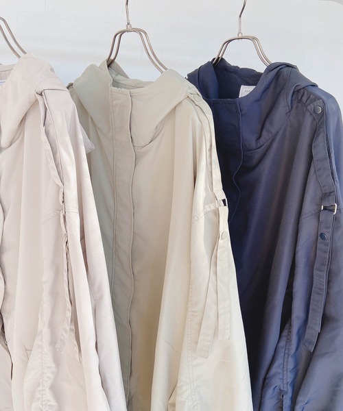 AS KNOW AS plus（アズノゥアズプラス）の「●サイド釦ミリタリーコート（ミリタリージャケット・レディース・ネイビー/カーキ/グレイッシュベージュ・FREE）」の11枚目の写真