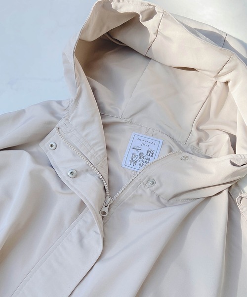 AS KNOW AS plus（アズノゥアズプラス）の「●サイド釦ミリタリーコート（ミリタリージャケット・レディース・ネイビー/カーキ/グレイッシュベージュ・FREE）」の6枚目の写真