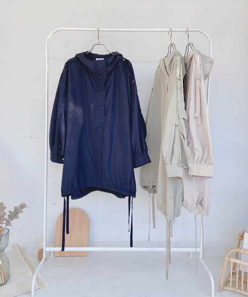 AS KNOW AS plus（アズノゥアズプラス）の「●サイド釦ミリタリーコート（ミリタリージャケット・レディース・ネイビー/カーキ/グレイッシュベージュ・FREE）」の12枚目の写真